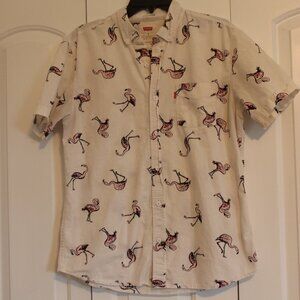 Levi's Button Up Flamingo Shirt Size Med
